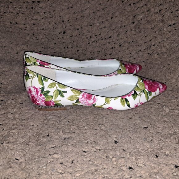 DUNE LONDON-Harmonie-Floral Faux Patent Leather Ballet Flats-Sz 7-Excellent - Picture 5 of 8